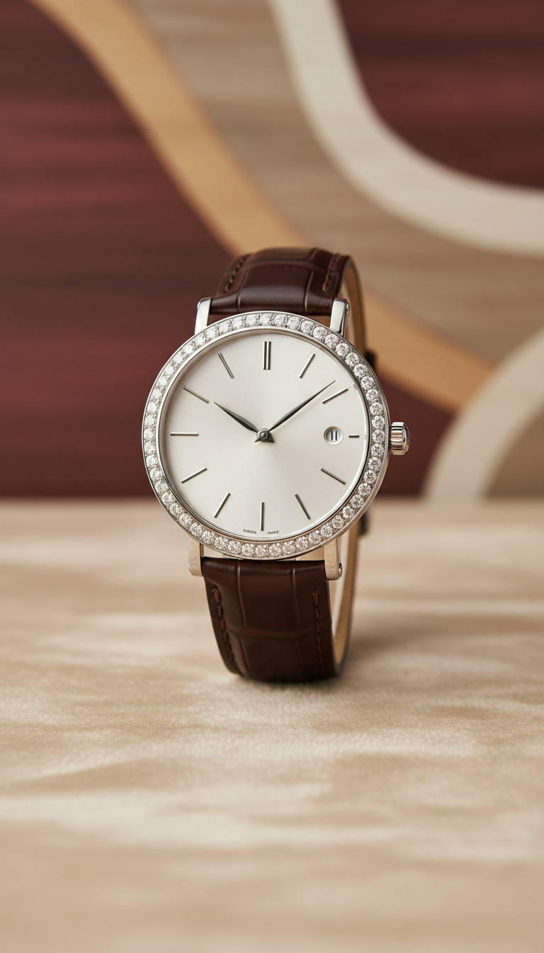 Platinum dress watch diamond bezel rare